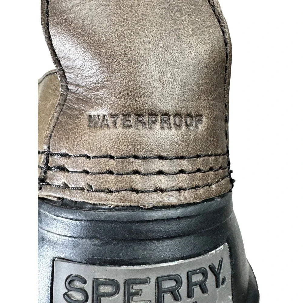 Sperry Avenue Duck Boots Mens 12 Brown Grey Waterproof Wool STS13461 Winter Rain